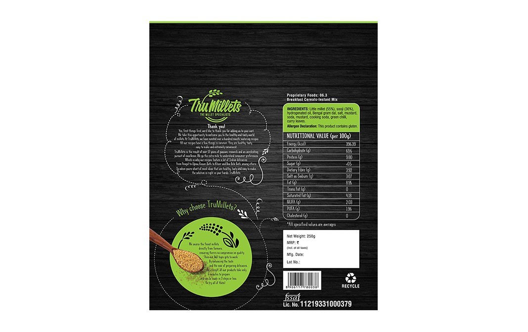 TruMillets Little Millet Soft Idli Mix    Box  250 grams